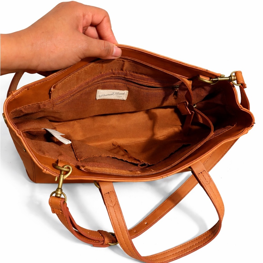 Universal Thread Burnt Orange Leather Satchel - image 5